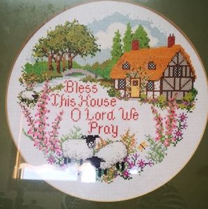 Vintage cross-stitch wall picture  70s.